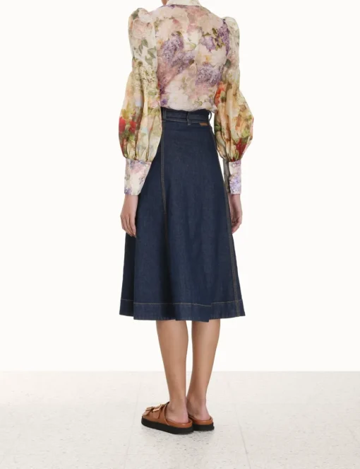 A Line Denim Skirt