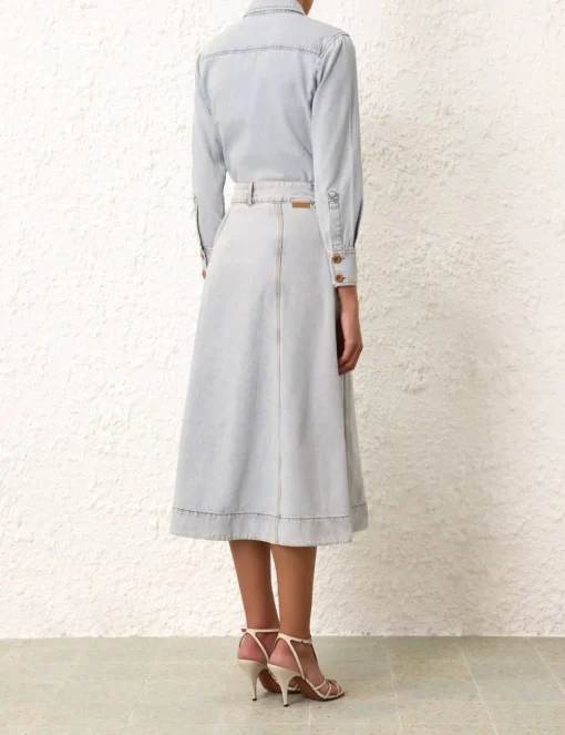 August A Line Denim Skirt