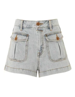 August Denim Mini Short