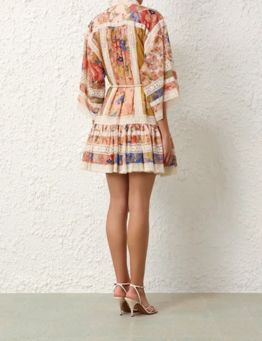 August Lace Trimmed Mini Dress