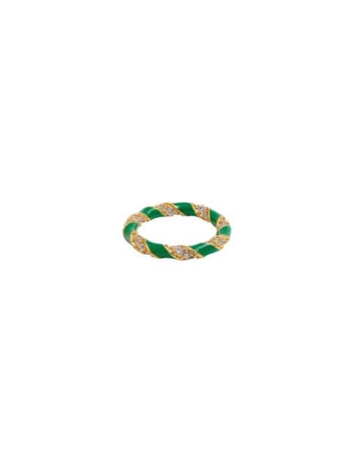 Candy Stripe Pave Ring
