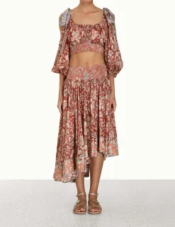 Chintz Billow Sleeve Crop Top