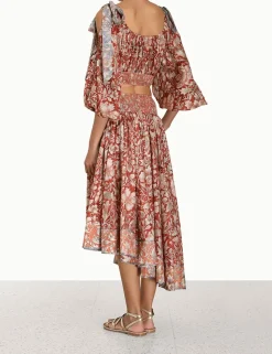 Chintz Billow Sleeve Crop Top