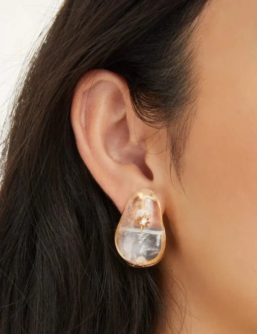 Crystal Pebble Earrings