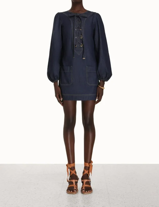 Devi Lace Up Tunic Dress