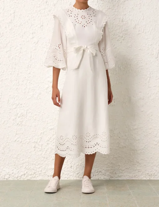 Junie Embroidered Midi Dress