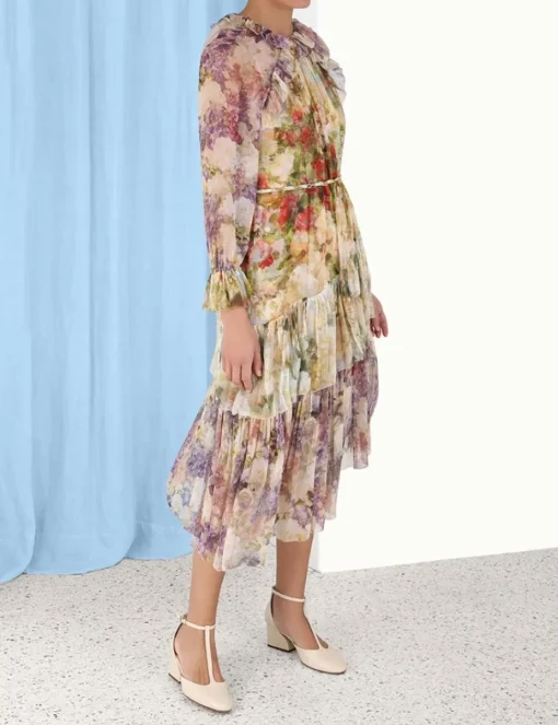 Luminosity Frill Midi Dress