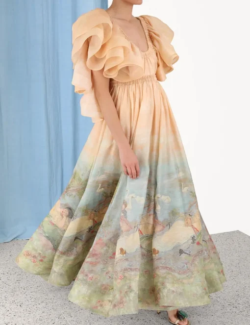 Lyrical Frill Neck Gown