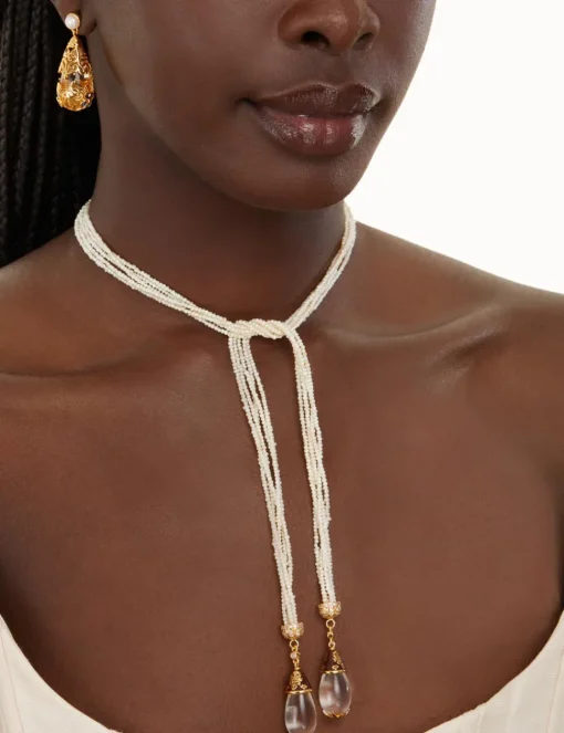 Pearl Rope Lariat Necklace