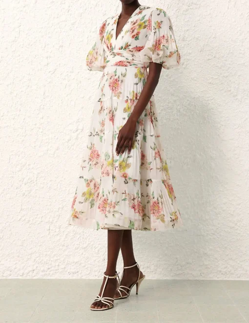 Pleated Midi Dress