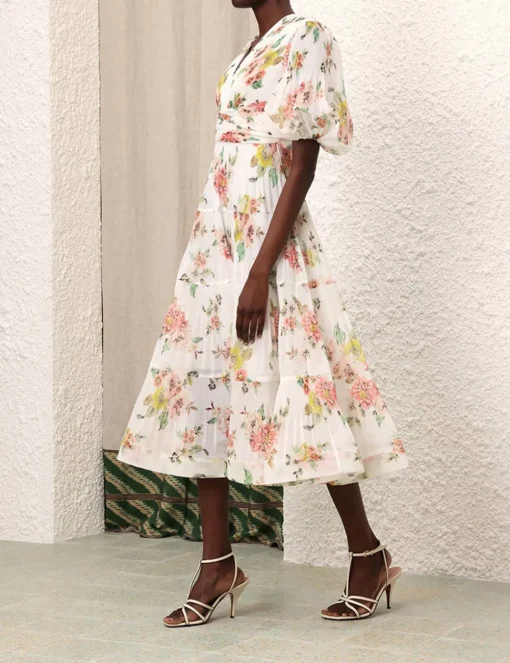 Pleated Midi Dress