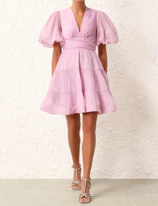 Pleated Mini Dress
