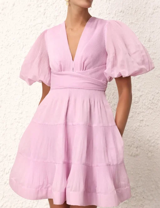 Pleated Mini Dress