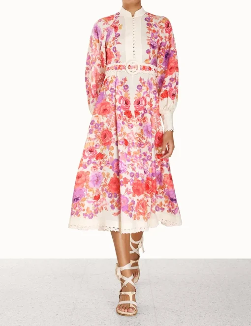 Raie Billow Sleeve Midi Dress