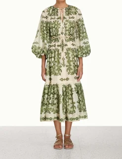 Raie Tiered Billow Midi Dress