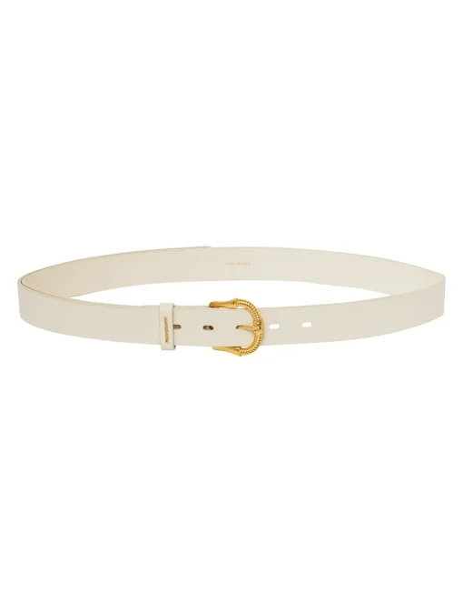 Twisted Buckle Leather Belt 30