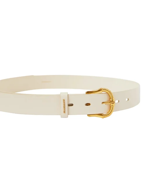 Twisted Buckle Leather Belt 30