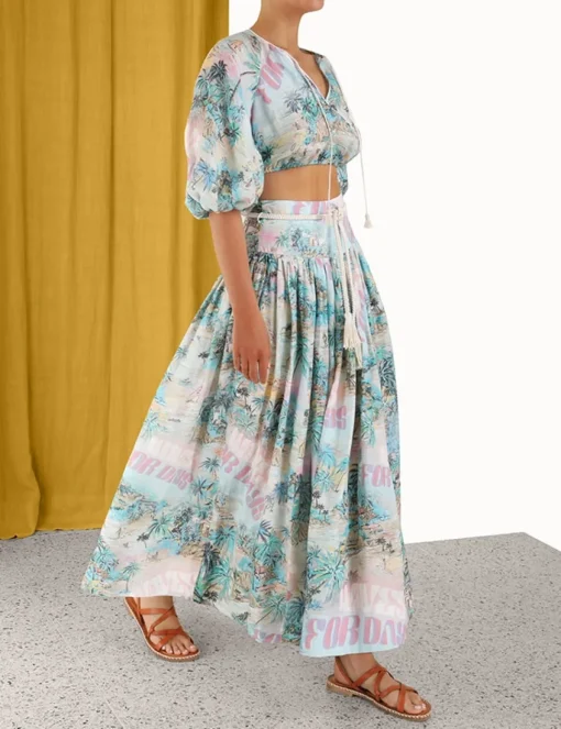 Vacay Puff Sleeve Crop Top